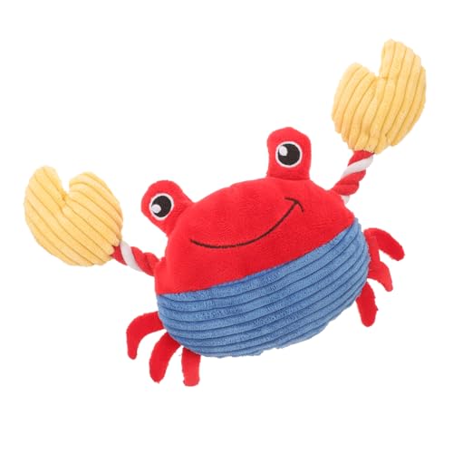 MERRYHAPY Quietschendes Hundespielzeug Krabbenform Kleines Plüsch Kauspielzeug für Welpen Langlebig und Beißfest Fördert Spielspaß und Zahnpflege für Kleine Hunde und Welpen von MERRYHAPY
