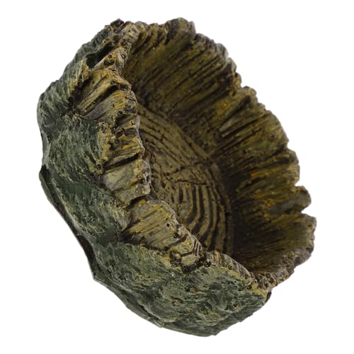 MERRYHAPY Reptilien Wasserschale mit Holzmaserung Futterschale für Schildkröten und Eidechsen rutschfeste Terrarien Schüssel Langlebig für Wasser und Futter für Aquarien von MERRYHAPY
