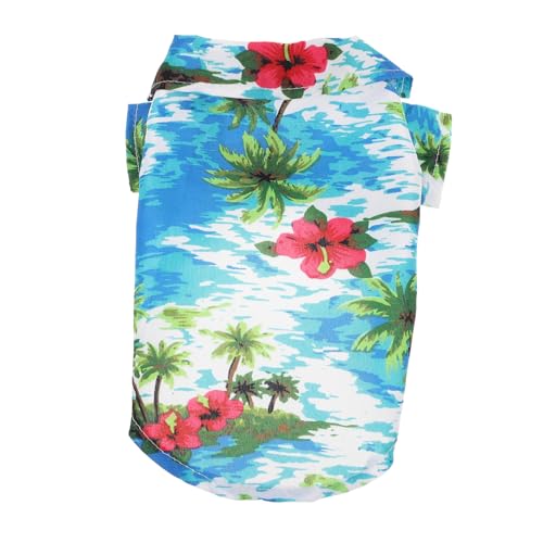 MERRYHAPY Hawaiianisches Shirt Für Kleine Hunde Atmungsaktive Sommerkleidung Für Haustiere Für Strand Und Freizeit Inselblau s Leicht Und Bequem von MERRYHAPY