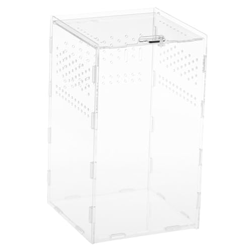 MERRYHAPY Transparente Acryl Reptilienbox Sichtbares Magnetisches Steck System Pflege Beobachtungsbehälter für Kleine Reptilien Wie Geckos Spinnen Schlangen Leicht zu Reinigen von MERRYHAPY