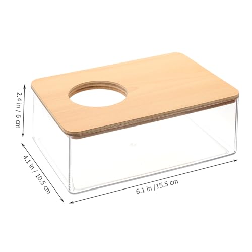 MERRYHAPY Transparente Hamster Sandbad Box mit Holzabdeckung Multifunktionale Haustier badewanne und Toilette für Kleine Nager Wie Chinchillas Geruchsfrei Leicht zu Reinigen Praktisches von MERRYHAPY