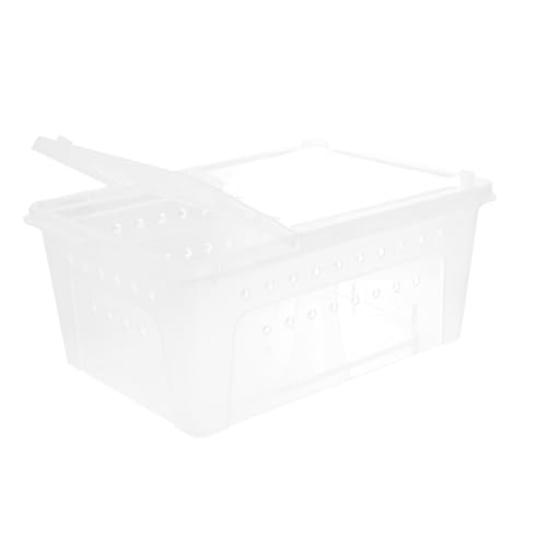 MERRYHAPY Transparente Kunststoff Zuchtbox für Reptilien mit Sicher Verschließbarem Deckel Stapelbar Langlebig und Pflegeleicht Geeignet für Spinnen Schlangen Schildkröten Eidechsen und von MERRYHAPY