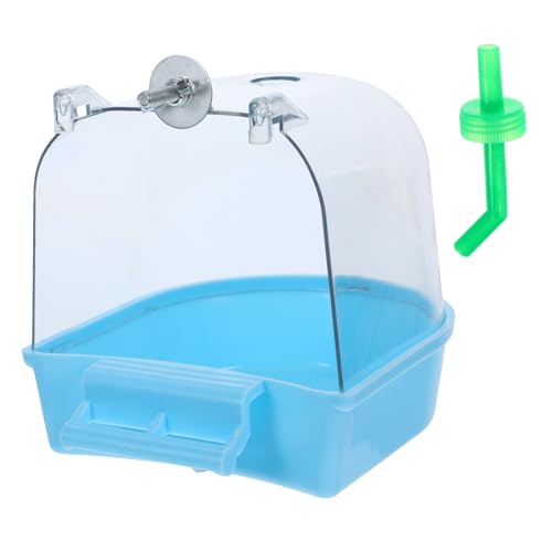 MERRYHAPY Vogelbadewanne mit Glatter Oberfläche und Haken Kompakte Badewanne für Papageien und Sittiche Vielseitig Einsetzbar als Sand Wasserbad Sicher für Kleine Vögel für Vogelkäfig Innen von MERRYHAPY