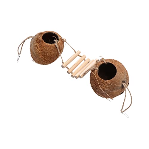 MERRYHAPY Vogelnest aus Kokosnussschalen mit Leiter für Vögel Hamster sicherer bequemer Spielbereich MERRYHAPY Vogelnest aus Kokosnussschalen mit Leiter für Vögel Hamster sicherer bequemer Spielbereich von MERRYHAPY