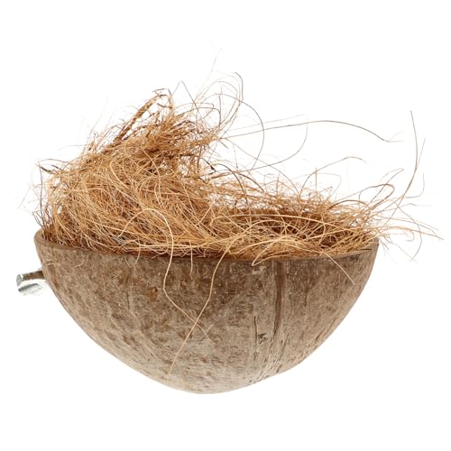 MERRYHAPY Coconuts Shell Bird Nest Für Papageien Handgefertigtes Vogelhaus Naturmaterialien Für Vogelzucht Spielzeug Für Vögel Einfach Aufzuhängen Und Langlebig von MERRYHAPY