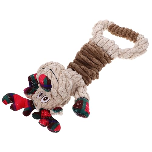 MERRYHAPY Weihnachtliches Plüschspielzeug Für Hunde Kauspielzeug Im Elchdesign Quietschend Für Kleine Hunde Und Welpen Strapazierfähig Spielzeug Zur Zahnreinigung Bewegung von MERRYHAPY