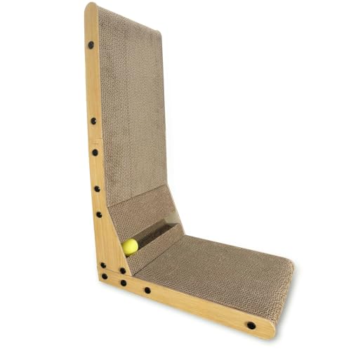 MERSJO 2-in-1 Katzen-Kratzboard, Eck-Kratzmöbel mit Balltunnel, Horizontale & Vertikale Montage, Holzoptik, 60 cm MERSJO 2-in-1 Katzen-Kratzboard, Eck-Kratzmöbel mit Balltunnel, Horizontale & Vertikale Montage, Holzoptik, 60 cm von MERSJO