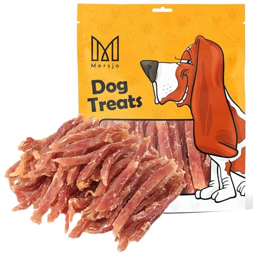 MERSJO Hundeleckerli - 92% Hoher Fleischanteil, Keine Zusatzstoffe, Getreide- und Zuckerfrei, Leckereien für Hunde zur täglichen Ergänzung, Natürliche Kauhilfe, Weiche Entenstreifen, 1000g von MERSJO