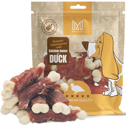 MERSJO Hundeleckerlis Premium Entensnack mit Kalziumknochen, Getreidefreie Hundesnacks, 500g, Luftgetrocknet MERSJO Hundeleckerlis Premium Entensnack mit Kalziumknochen, Getreidefreie Hundesnacks, 500g, Luftgetrocknet von MERSJO