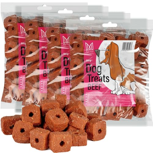 MERSJO Hundesnacks Trainingssnacks - 2000g hundefutter trocken, Hunde leckerlis, leckereien für Hunde - schonend getrocknete Fleischtrainer, Fleischscheiben mit Rindfleisch MERSJO Hundesnacks Trainingssnacks - 2000g hundefutter trocken, Hunde leckerlis, leckereien für Hunde - schonend getrocknete Fleischtrainer, Fleischscheiben mit Rindfleisch von MERSJO