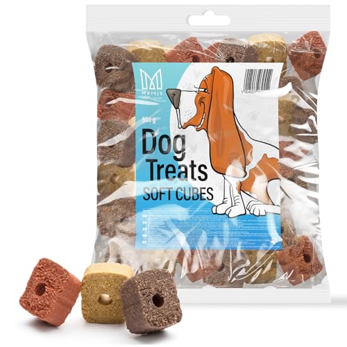 MERSJO Hundesnacks Trainingssnacks - 2000g hundefutter trocken, Hunde leckerlis, leckereien für Hunde - schonend getrocknete Fleischtrainer, Geeignet für alle Rassen und Größen, Mix von MERSJO