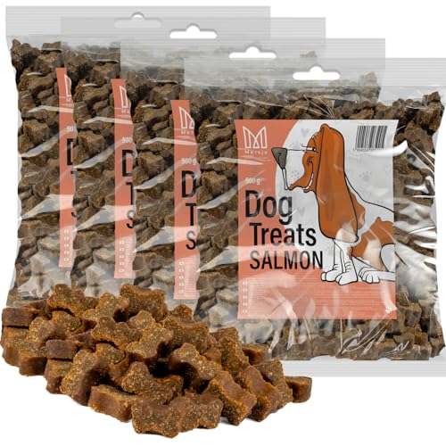 MERSJO Hundesnacks Trainingssnacks - 2000g hundefutter trocken, Hunde leckerlis, leckereien für Hunde - schonend getrocknete Fleischtrainer, Geeignet für alle Rassen und Größen, Salmon MERSJO Hundesnacks Trainingssnacks - 2000g hundefutter trocken, Hunde leckerlis, leckereien für Hunde - schonend getrocknete Fleischtrainer, Geeignet für alle Rassen und Größen, Salmon von MERSJO