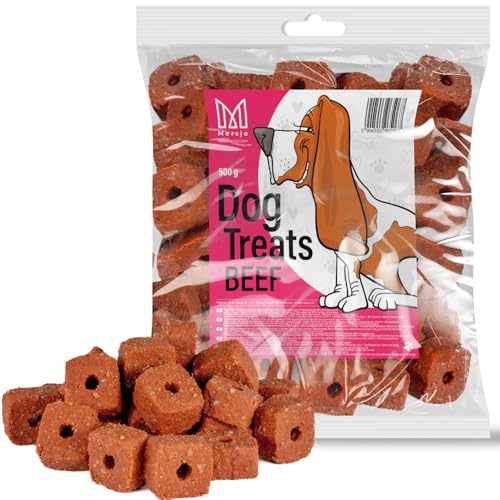 MERSJO Hundesnacks Trainingssnacks - 500g hundefutter trocken, Hunde leckerlis, leckereien für Hunde - schonend getrocknete Fleischtrainer, Fleischscheiben mit Rindfleisch MERSJO Hundesnacks Trainingssnacks - 500g hundefutter trocken, Hunde leckerlis, leckereien für Hunde - schonend getrocknete Fleischtrainer, Fleischscheiben mit Rindfleisch von MERSJO