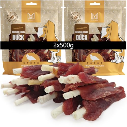 MERSJO Premium Entenkausticks für Hunde, 2x500g, Glutenfrei, 61% Ente, 16-18 cm, Zahnpflege MERSJO Premium Entenkausticks für Hunde, 2x500g, Glutenfrei, 61% Ente, 16-18 cm, Zahnpflege von MERSJO