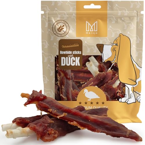 MERSJO Premium Entenkausticks für Hunde, 500g, Glutenfrei, 61% Ente, 16-18 cm, Zahnpflege MERSJO Premium Entenkausticks für Hunde, 500g, Glutenfrei, 61% Ente, 16-18 cm, Zahnpflege von MERSJO