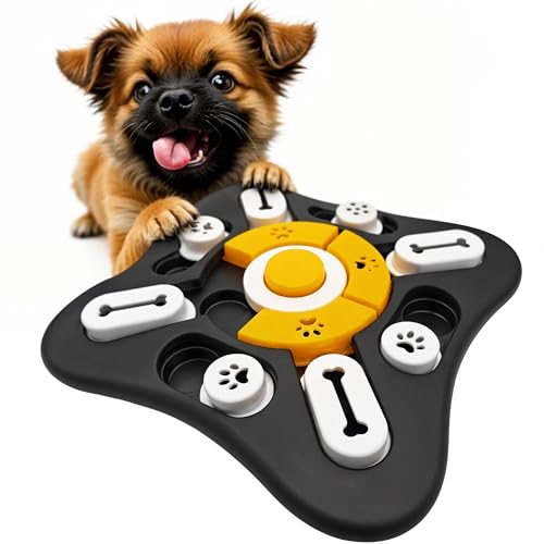 MERSJO SMART Dog Intelligenzspielzeug für Hunde & Katzen, Interaktives Schnüffelspiel mit Schiebefächern, 25 × 25 × 5 cm, Schwarz-Gelb MERSJO SMART Dog Intelligenzspielzeug für Hunde & Katzen, Interaktives Schnüffelspiel mit Schiebefächern, 25 × 25 × 5 cm, Schwarz-Gelb von MERSJO