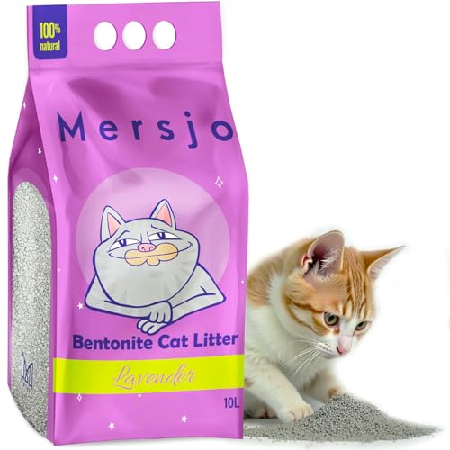 Mersjo Lavender Bentonitstreu 10L – Natürliche Katzenstreu, Staubfrei, Starke Klumpenbildung, Hohe Feuchtigkeitsaufnahme, Umweltfreundlich Mersjo Lavender Bentonitstreu 10L – Natürliche Katzenstreu, Staubfrei, Starke Klumpenbildung, Hohe Feuchtigkeitsaufnahme, Umweltfreundlich von MERSJO