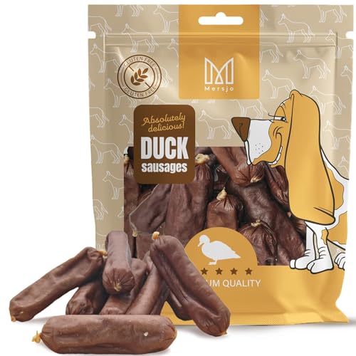 Mersjo Premium Entenwürste für Hunde, 500g, Glutenfrei, 90% Entenfleisch, Natürliche Hundesnacks Mersjo Premium Entenwürste für Hunde, 500g, Glutenfrei, 90% Entenfleisch, Natürliche Hundesnacks von MERSJO