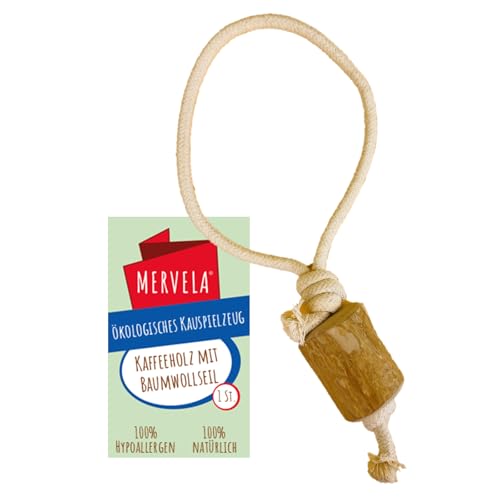 MERVELA® Kauseil aus Baumwolle mit Kaffeeholzknochen für Hunde – Natürliches Kauspielzeug, Zahnpflege & Langlebig – Für alle Hundegrößen (Kauseil 5) von MERVELA