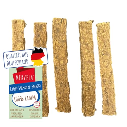 MERVELA® Lamm Kausticks, 1 KG [Qualität aus Deutschland] für Allergiker Sensitive Hunde, Belohnung, Trainingssnack, getreidefrei, Hundesnack, hypoallergen, Hunde Leckerli, Proteinreicher Kausnack von MERVELA