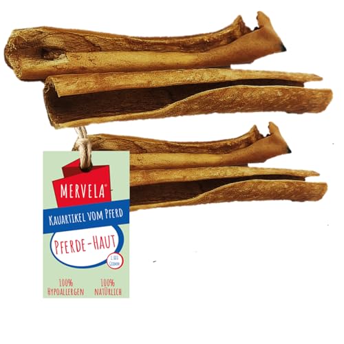 MERVELA® Pferdehaut Stangen, 1 KG [Qualität aus Deutschland] für Allergiker Sensitive Hunde, Belohnung, Trainingssnack, getreidefrei, Hundesnack, hypoallergen, Kausnack, Proteinreich, natürlich von MERVELA