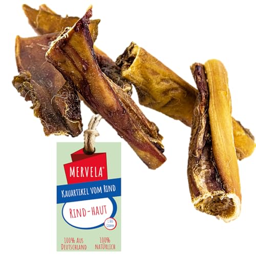 MERVELA® Rinderhaut Stangen, 1 KG [Qualität aus Deutschland] für Allergiker Sensitive Hunde, Belohnung, Trainingssnack, getreidefrei, Hundesnack, hypoallergen, Kausnack, Proteinreich, natürlich von MERVELA