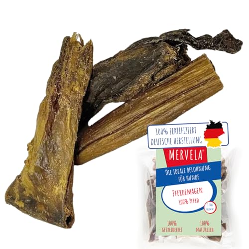 MERVELA Pferdemagen | 100% Pferd pur | 1.000g | Magen vom Pferd getrocknet | Qualität aus Deutschland | ideal für hypoallergene, allergische und Sensible Hunde von MERVELA