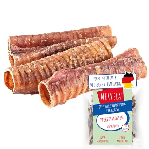 MERVELA Pferdestrossen | 100% Pferd pur | 1.000g | Strossen vom Pferd getrocknet | Qualität aus Deutschland | ideal für hypoallergene, allergische und Sensible Hunde von MERVELA