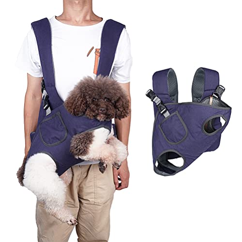 Hundetragetasche mit Tasche, verstellbarer Schultergurt, atmungsaktive Katzentasche, horizontales Tragedesign, ohne die Wirbelsäule zu verletzen, reisesichere Tragetasche für Hunde und Katzen (S, Denim Blue) von MESERY