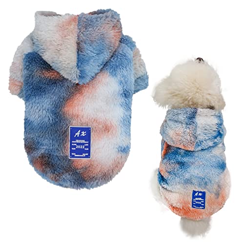 MESHEEN Hundepullover mit Batikfärbung für kleine Hunde, aus hautfreundlichem, weichem, atmungsaktivem Stretch-Fleece-Stoff, hält Ihr Haustier gemütlich, Welpenkleidung verwendet warmes, flauschiges von MESHEEN