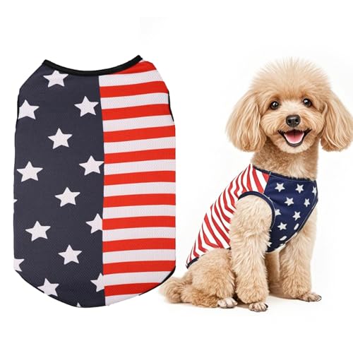Hundekostüm mit amerikanischer Flagge zum 4. Juli, kühlende Weste für Haustiere, Welpen, süßes Shirt für Unabhängigkeitstag, Flagge, Tag, Festivals, Feiern, 1 Stück, Größe L Hundekostüm mit amerikanischer Flagge zum 4. Juli, kühlende Weste für Haustiere, Welpen, süßes Shirt für Unabhängigkeitstag, Flagge, Tag, Festivals, Feiern, 1 Stück, Größe L von MESINURS