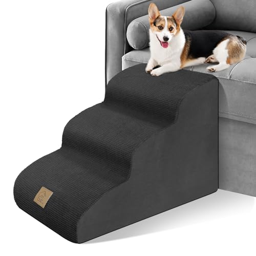 3-stöckige Schaumstoff-Hundetreppe für Sofa mit hoher Dichte, hochdichte Schaumstofframpe, Treppe mit weichem Stoffbezug, schräge Treppen, inklusive Fusselrolle mit 2 Nachfüllpackungen, schwarz 3-stöckige Schaumstoff-Hundetreppe für Sofa mit hoher Dichte, hochdichte Schaumstofframpe, Treppe mit weichem Stoffbezug, schräge Treppen, inklusive Fusselrolle mit 2 Nachfüllpackungen, schwarz von MESTUEL