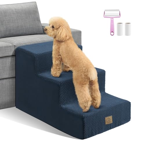 Mestuel Hundetreppe aus Schaumstoff für Couch, Bett, Sofa, 40 cm, Hundetreppe für kleine Hunde, Haustiertreppe mit rutschfester Unterseite und hochdichtem Schaumstoff, hält bis zu 27 kg, von MESTUEL