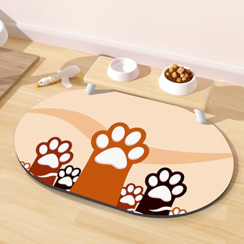 METEOROCK Absorbierende Napfunterlage Hund, 20''x12'' rutschfeste Napfunterlage Katzen, Leicht zu Reinigende Futtermatte für Hunde und Katzen, Geeignet für Küche, Wohnzimmer und Garten von METEOROCK