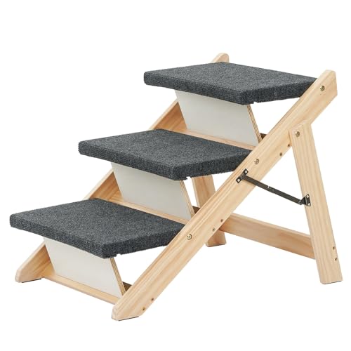 MEWANG Haustiertreppe aus Holz – Faltbare 3 Ebenen Hundetreppe & Rampe perfekt für Betten und Autos – tragbare Hunde-/Katzenleiter bis zu 50 kg MEWANG Haustiertreppe aus Holz – Faltbare 3 Ebenen Hundetreppe & Rampe perfekt für Betten und Autos – tragbare Hunde-/Katzenleiter bis zu 50 kg von MEWANG
