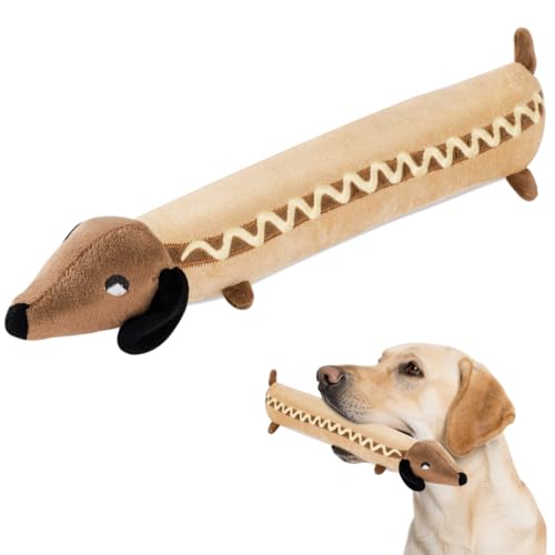 MEWMINGLE Quietschendes Plüsch-Hundespielzeug für aggressives Kauen, Stofftierspielzeug mit Quietscher, langlebiges, interaktives Kauspielzeug für Welpen, gegen Langeweile, Tauziehen, kleine von MEWMINGLE