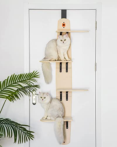 MEWOOFUN 4-stufiger Katzenbaum zum Aufhängen an der Tür, vertikaler Katzenbaum mit Teppichboden, für Indoor-Katzen (Türmontage, 170,9 cm H x 56,6 cm L x 26,7 cm B) von MEWOOFUN