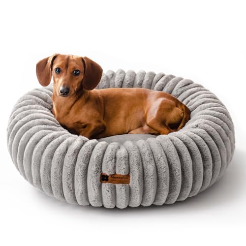 MEWOOFUN Hundebett Mittelgroße Hunde Waschbares, Donut Hundebett mit Rutschfester Unterseite, Hundebetten Großes Katzenbett Flauschig Beruhigendes Anti-Angst, grau 64x64cm MEWOOFUN Hundebett Mittelgroße Hunde Waschbares, Donut Hundebett mit Rutschfester Unterseite, Hundebetten Großes Katzenbett Flauschig Beruhigendes Anti-Angst, grau 64x64cm von MEWOOFUN