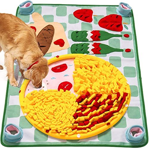 MEWOOFUN Schnüffelmatte für Hunde, Hundematte für Geruchstraining und langsames Fressen, Hunde-Puzzle-Spielzeug, fördert natürliche Futtersuche (100x70cm) von MEWOOFUN