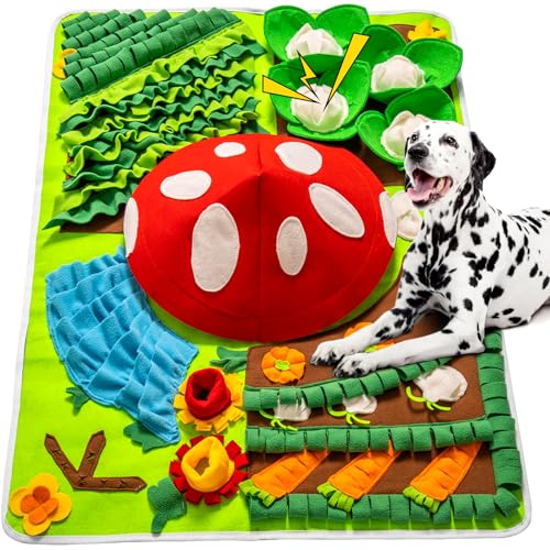 MEWOOFUN Schnüffelmatte für Hunde, schnüffelteppich Hund große Rassen mit Quietschen 100X70CM - Interaktive Hundematte abnehmbare Schnüffelmatte für Langeweile und geistige Stimulation von MEWOOFUN