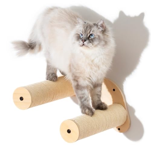 Mewoofun Katzentreppe Wand Katzenmöbel Kletterwand Katzen zur Wandmontage– 2 Pack Katzenklettertreppen mit Kratzbaum, Katzentreppe für Klettern (Stil1) von MEWOOFUN