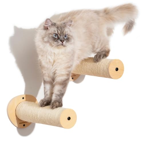 Mewoofun Katzentreppe Wand Katzenmöbel Kletterwand Katzen zur Wandmontage– 2 Pack Katzenklettertreppen mit Kratzbaum, Katzentreppe für Klettern (Stil2) von MEWOOFUN