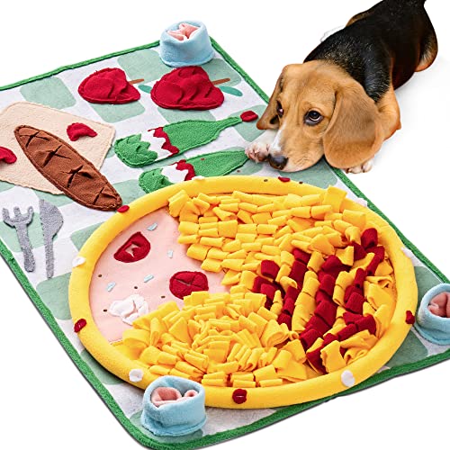 MEWOOFUN Schnüffelmatte für Hunde, Hundematte für Geruchstraining und langsames Fressen, Hunde-Puzzle-Spielzeug, fördert natürliche Futtersuche (77x47cm) von MEWOOFUN