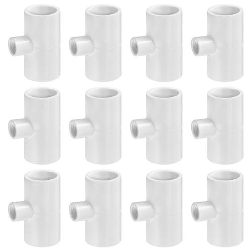 12 Stück Hühner-Bewässerungs-PVC-T-Armaturen – Vollautomatisch für Hühner-Bewässerungsnippel/Tassen/Futterspender/Geflügel-Wassertrinker, Weiß von MEWTOGO