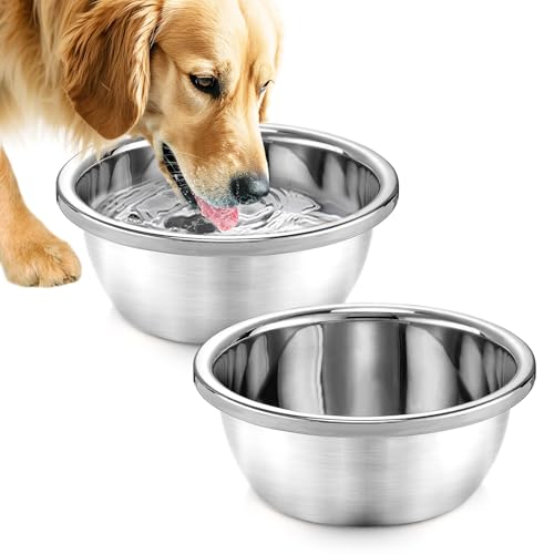 2 x große Hundenäpfe in Lebensmittelqualität, Edelstahl, leicht zu reinigender Futternapf für mittelgroße und große Hunde, drinnen und draußen, 2 Stück 2 x große Hundenäpfe in Lebensmittelqualität, Edelstahl, leicht zu reinigender Futternapf für mittelgroße und große Hunde, drinnen und draußen, 2 Stück von MEWTOGO