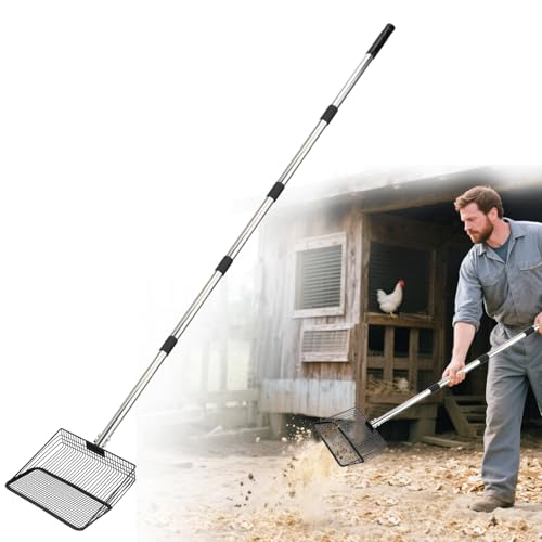 25,4 cm breite Hühnerkotschaufel – verstellbarer 91,4 cm langer Griff, robuste Streu-Siebschaufel, Schaufel, Hühnerstall-Zubehör für effiziente Reinigung, schützt den Rücken 25,4 cm breite Hühnerkotschaufel – verstellbarer 91,4 cm langer Griff, robuste Streu-Siebschaufel, Schaufel, Hühnerstall-Zubehör für effiziente Reinigung, schützt den Rücken von MEWTOGO