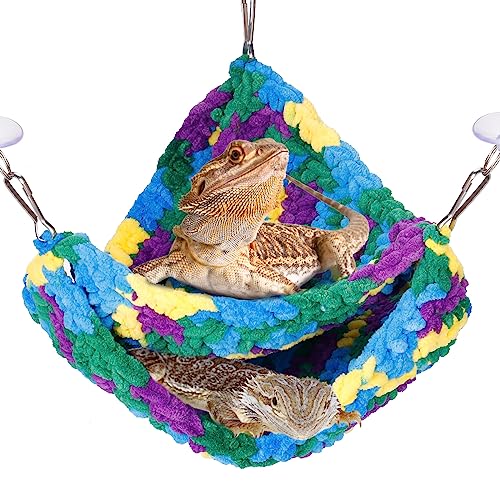 Doppellagige Reptilien-Hängematte – Weiche Bartdrachen Hängematte Schaukel Hängebett mit starken Saugnäpfen & Haken, für Eidechse Gecko Chamäleon Kleine Reptilien Dreieck Doppellagige Reptilien-Hängematte – Weiche Bartdrachen Hängematte Schaukel Hängebett mit starken Saugnäpfen & Haken, für Eidechse Gecko Chamäleon Kleine Reptilien Dreieck von MEWTOGO