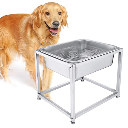 Erhöhter Hundenapf für große Hunde – robuster erhöhter Futternapf aus Edelstahl mit 2 Gallonen Kapazität, großer Wassernapf, leicht zu reinigen für drinnen und draußen (30 cm hoch) von MEWTOGO