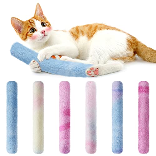 MEWTOGO 6 x KatzenKickSpielzeug mit Soundpapier – Kitty Kick Sticks weiches PlüschKauspielzeug zum Quietschen – langlebiges KatzenKickSpielzeug für IndoorKätzchen, Katzen, spielen, Kauen (30 x von MEWTOGO