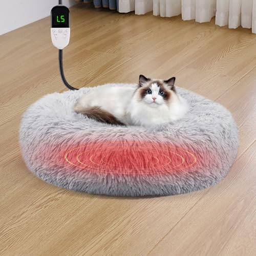 MEWTOGO Beheiztes Katzenbett für Indoor-Katzen, 60 cm, weiches, gemütliches Katzenwärmbett mit Katzenheizkissen, 6 Stufen einstellbarer Timer und Temperatur für Haustiere bis zu 11,3 kg, Winterruhe MEWTOGO Beheiztes Katzenbett für Indoor-Katzen, 60 cm, weiches, gemütliches Katzenwärmbett mit Katzenheizkissen, 6 Stufen einstellbarer Timer und Temperatur für Haustiere bis zu 11,3 kg, Winterruhe von MEWTOGO